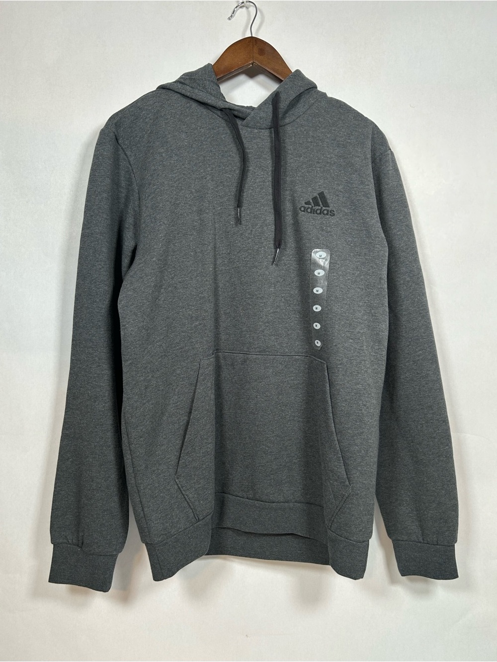 adidas Men's Dark Gray Pullover Hoodie with Kangaroo Pocket